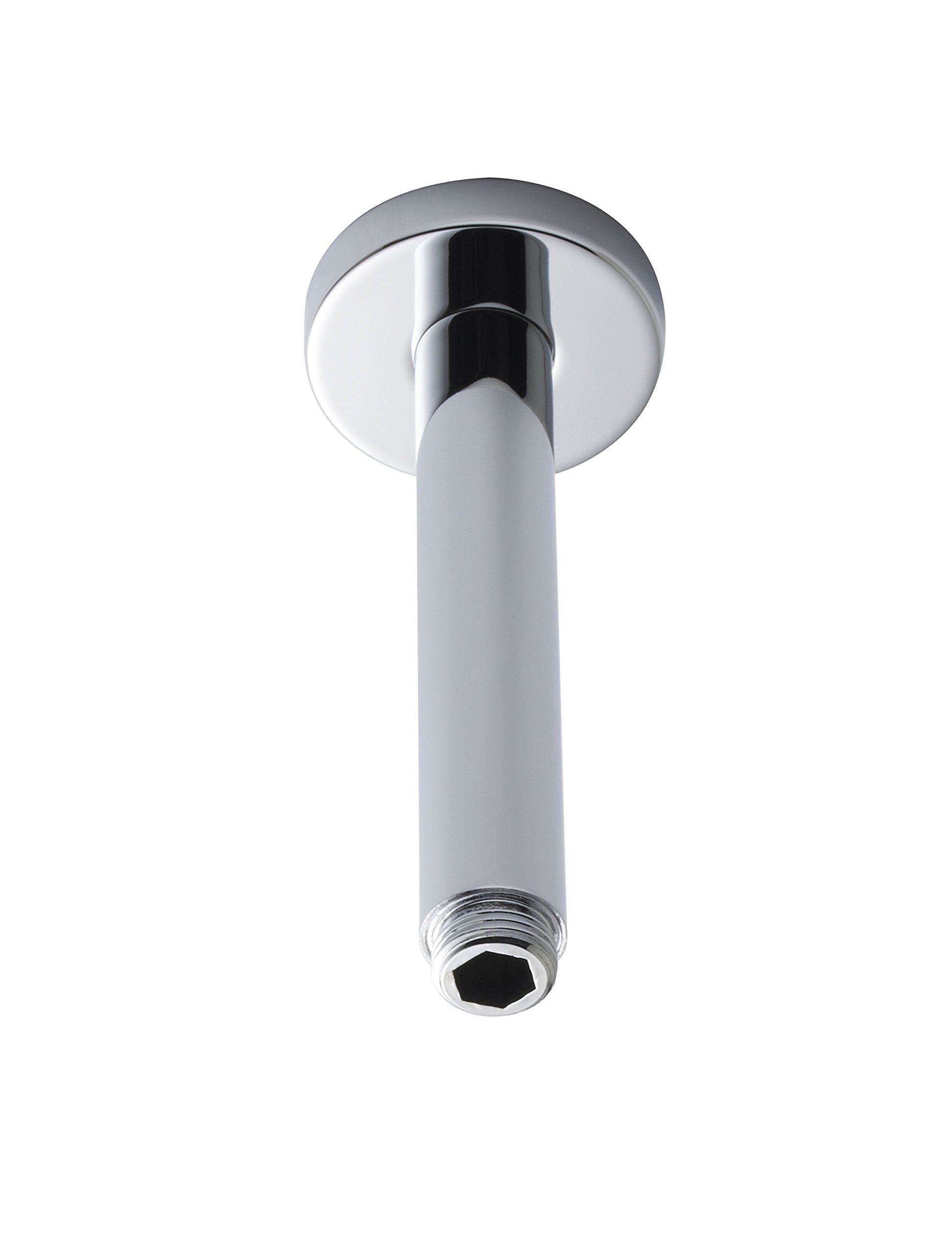 Nuie ARM15 ǀ Modern Bathroom Round Fixed Ceiling Shower Arm, 150mm, Chrome