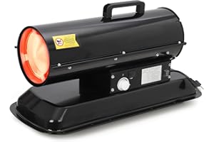 PioneerWorks 80000 BTU Diesel/Kerosene Space Heater, 4.8 Gallon Fuel Tank Capacity Forced Air Heater with Adjustable Thermostat for Outdoor, Garage, Workshops, Construction Site