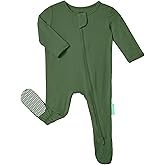 PurComfy Baby Zipper Footie Pajamas, Supersoft Bamboo Rayon Baby Footed Pjs Boy Girl 0-3-6-9-18-24 Month Coverall Sleepers