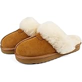 JOY IN LOVE Fuzzy Slippers for Women Memory Foam Flat Outdoor Indoor Faux Fur Cozy Slippers