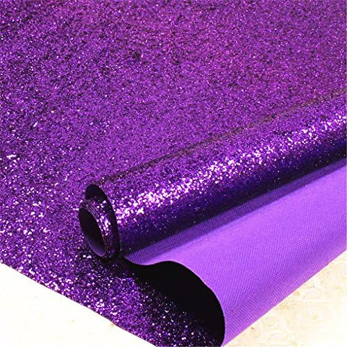 Real Chunky Glitter Wallpaper ,Grade 3 bling Wallcovering ,Rough Surface Sparkly Glitter Fabric. (Purple)