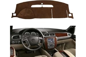 YIZ Dash Cover Mat Fit for 2007-2014 GMC Yukon,2007-2013 Chevy Chevrolet Silverado 1500 LTZ/Avalanche/Suburban,07-14 Tahoe, Dashboard Cover Carpet Pad w/o Dash Speaker (Brown)