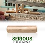 5 Plus 6mm x 30mm Wooden Dowel Pins Pack 20 Fluted Chamfered Ends view 8