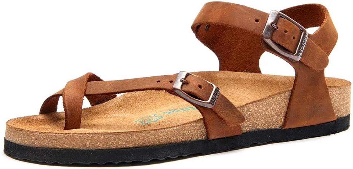 COMFORTFÜSSE Gabriella Leather Arch Support Sandals for Women brown Size 1111.5 Wide Amazon