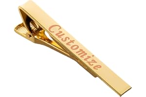 UNICGIFT Custom Tie Clips, Personalize Engraved Tie Bar Clasp, Gift for Men Boy on Wedding, Party, Fathers' Day, Professional