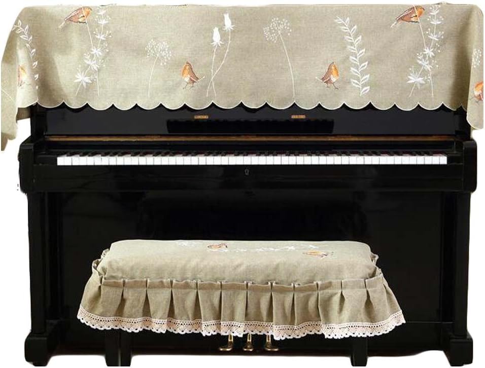 Embroidered Spring Bird Textile Piano Dust Cover Half