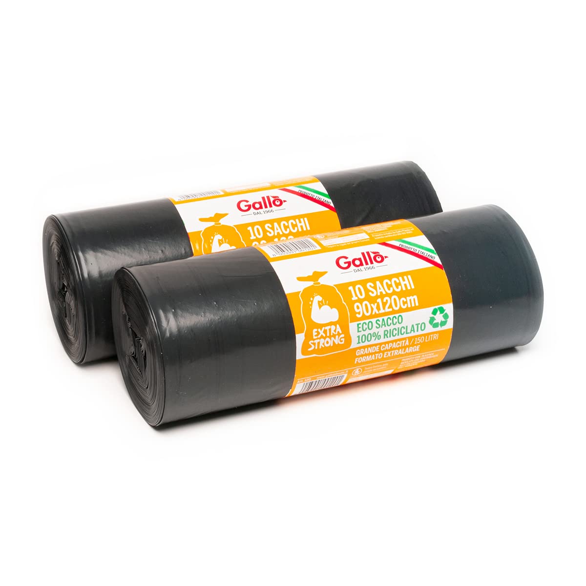 Gallo XXL Collection Waste Bags, Extra Resistance, Black, Large (Pack of 2)