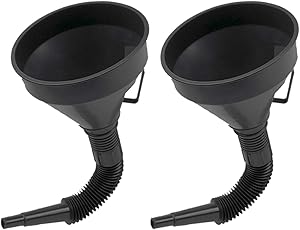 U-BCOO Multi-fFunctional Plastic Funnel Oil Funnel with Flexible Extension Nozzle for Cars and Motorcycles, Engine Oil, Liquid, Diesel, Kerosene and Gasoline (2PC Funnel)
