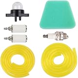 Hipa Primer Bulb Pump with Air Filter Fuel Filter Fuel Line Hose Tube Spark Plug for Poulan Craftman Chainsaw