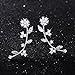 Ear Climber Earrings Flower Ear Crawler Earrings - S925 Sterling Silver Post Cubic Zirconia Ear Cuff Earrings Silver Tone