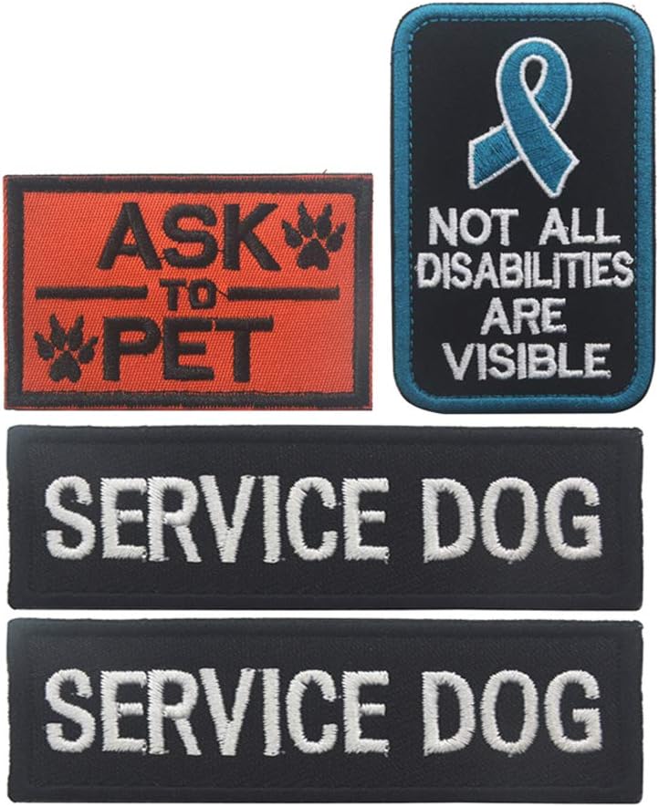 GrayCell Dog Pack Hound Travel Hiking Backpack Saddlebags/Morale Service Dog Patches for Pet Tactical K9 Harness Vest (5)