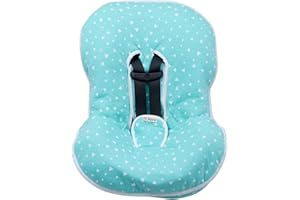 JYOKO Kids Universal Padded Cover Liner for Baby car seat Gr 0/100% Cotton Made (Compatible with Maxi COSI, Chicco, Mico, Evenflo, Mesa, Britax and More) (Mint Sparkles)