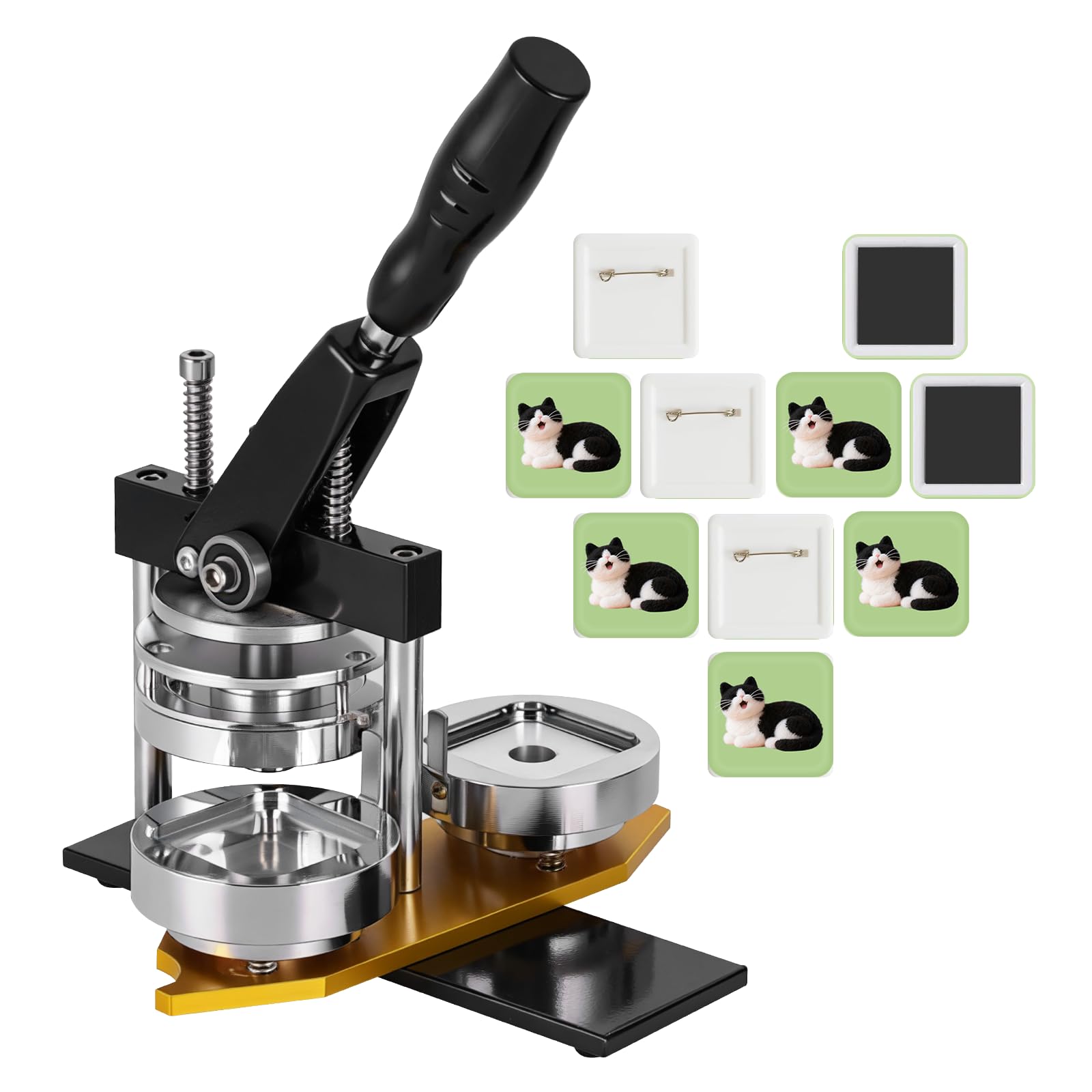 Photo 1 of Saladulce Fridge Magnet Button Maker Machine 2x2inch Square Magnets Maker 50mm Metal DIY Badge Pin Maker Machine Button Press Machine for Square Magnet Badge Making