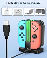 FYOUNG Switch Charger for Joy Con with LED Light Bar, 4 Remotes view 6