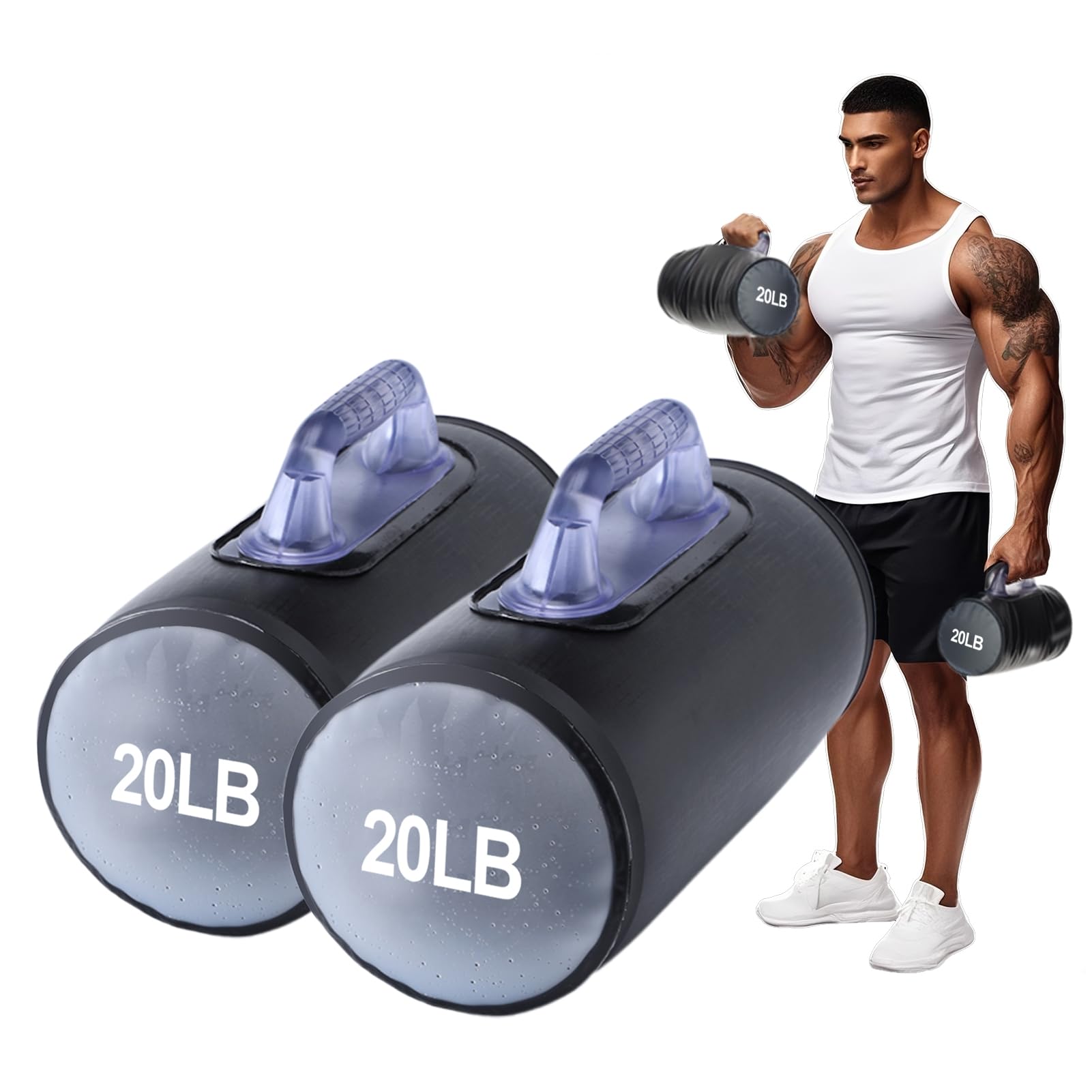 Photo 1 of DEIRIS Water Dumbbells, Water Filled Training Dumbbells, Travel Weights Set, Adjustable Weights to 20 Lbs/Pair, Portable Gym for Strength Training, Fitness and Shaping