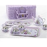 butterfly tea set basket