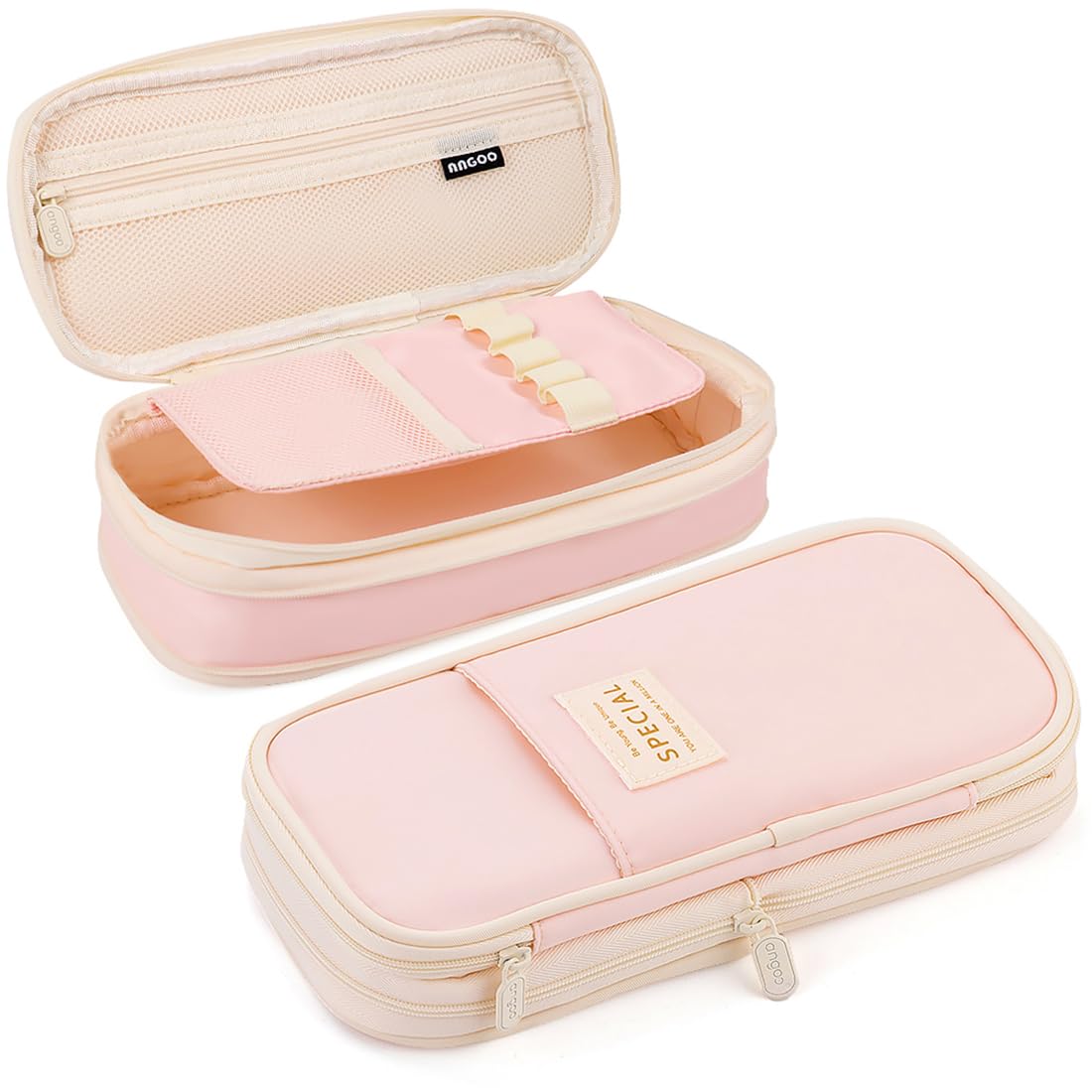 MAMUNU Expandable Pencil Case, Large Capacity Pencil Case with Compartments, Portable Pencil Pen Bag Pouch Stationery Storage Organizer for Girls Women Adult School Office College Students