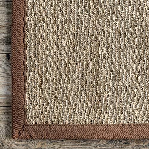 nuLOOM Elijah Natural Seagrass Farmhouse Runner Rug, 2' 6" x 8', Brown Pricepulse