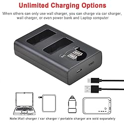 Batmax 2Packs LP-E5 Battery + LCD Dual USB Charger