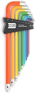 INBUS® 70273 Inbusschlüssel Set 9tlg, 1.5–10mm, mit ColorGrip bunt & Kugelkopf — Made in Germany
