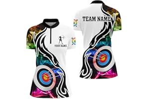 Personalized 3D Archery Thunder Lightning Men Quarter-Zip Shirts, Archery Jersey Designs