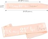 HOWAF Rose Gold 21st Birthday Sash Girls Women One Size Satin Party Decor view 5