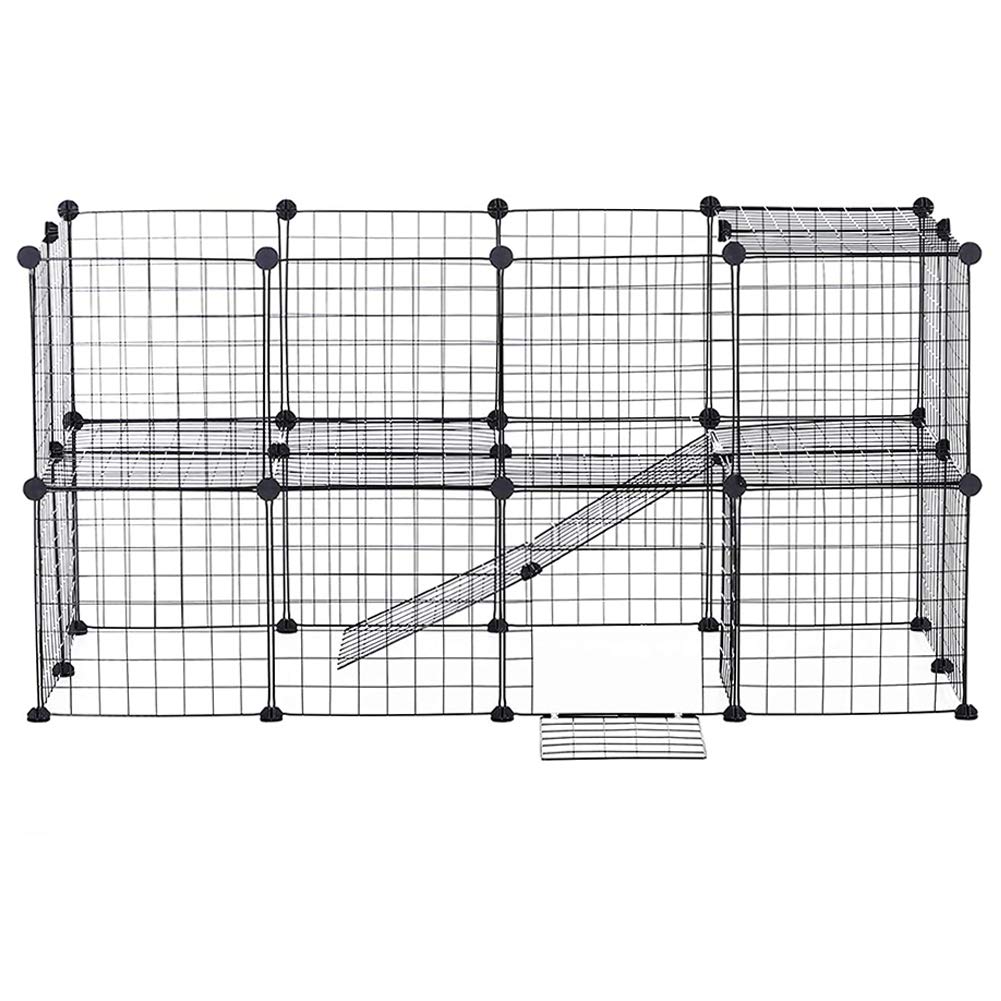 XhuangTech Pet Playpen, DIY Small Animal Cage for Indoor Outdoor Use, Portable Metal Wire Yard Fence for Puppy, Kitten, Guinea Pigs, Bunny, Turtle, Hamster (36 Panels)