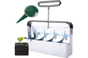 MELVTATA Hand-held Soil Blocker 4pcs 2 Inch Seed Block Makers at a Time, for Seed Start Garden Soil Potting Soil for Outdoor Plants (7.7in*2in)