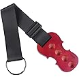 Rayzm cello non-slip stopper/cello end-pin stopper, wooden floor protector for cello, solid maple anchor bracket for cello non-slip 4 holes, nylon strap