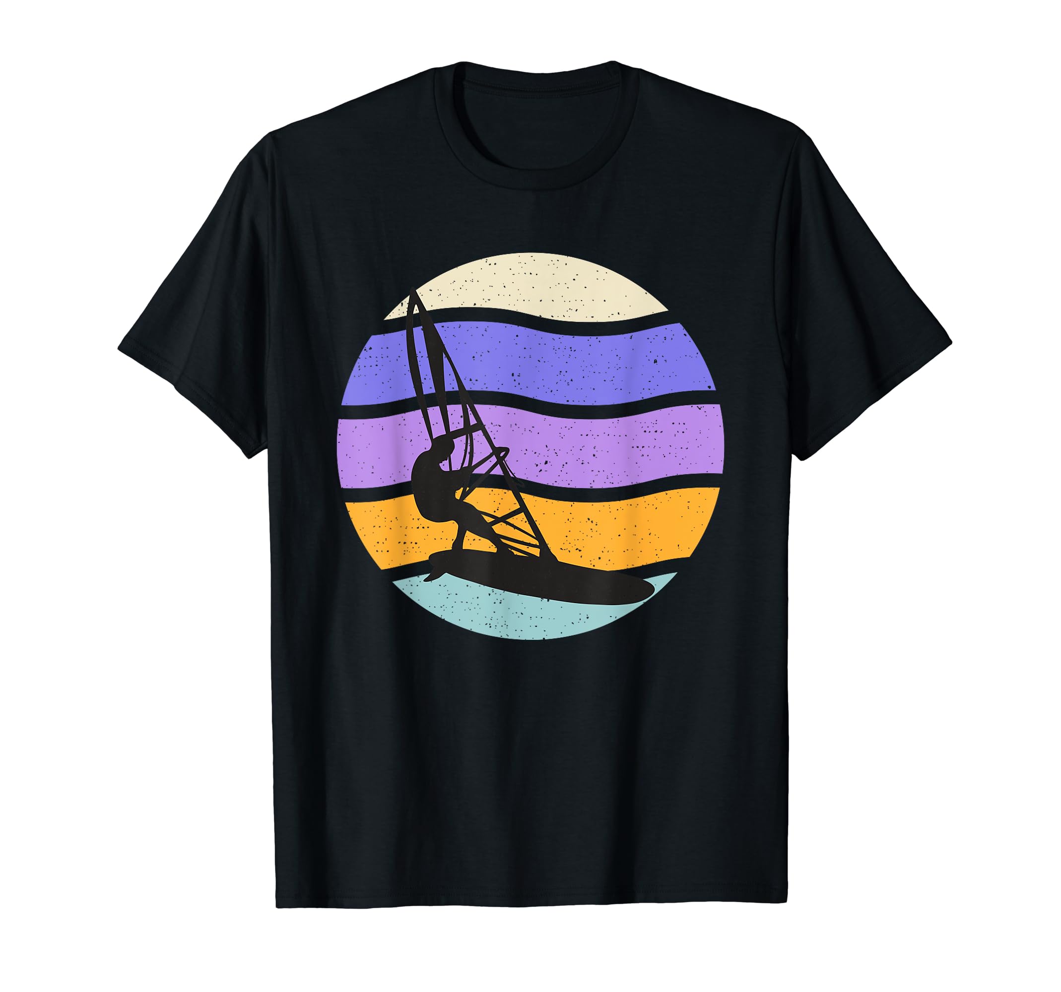 Retro Vintage Colors Sunset Windsurfing Windsurf Sailing T-Shirt