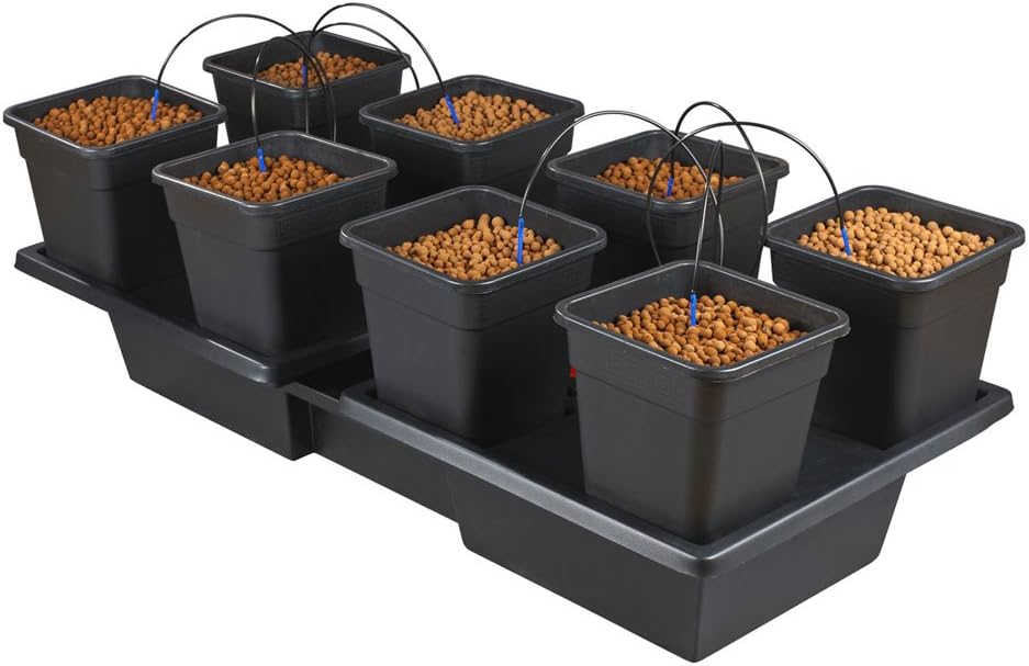 Wilma X Large Wide 8 x 25 Litre Pot Hydroponic Dripper System + Black Orchid Pro Timer