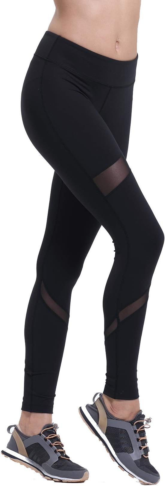ZOANO Women's Mesh Yoga Legging Stretchy Pants Women Tummy Control Workout Running Gym Tights for Women