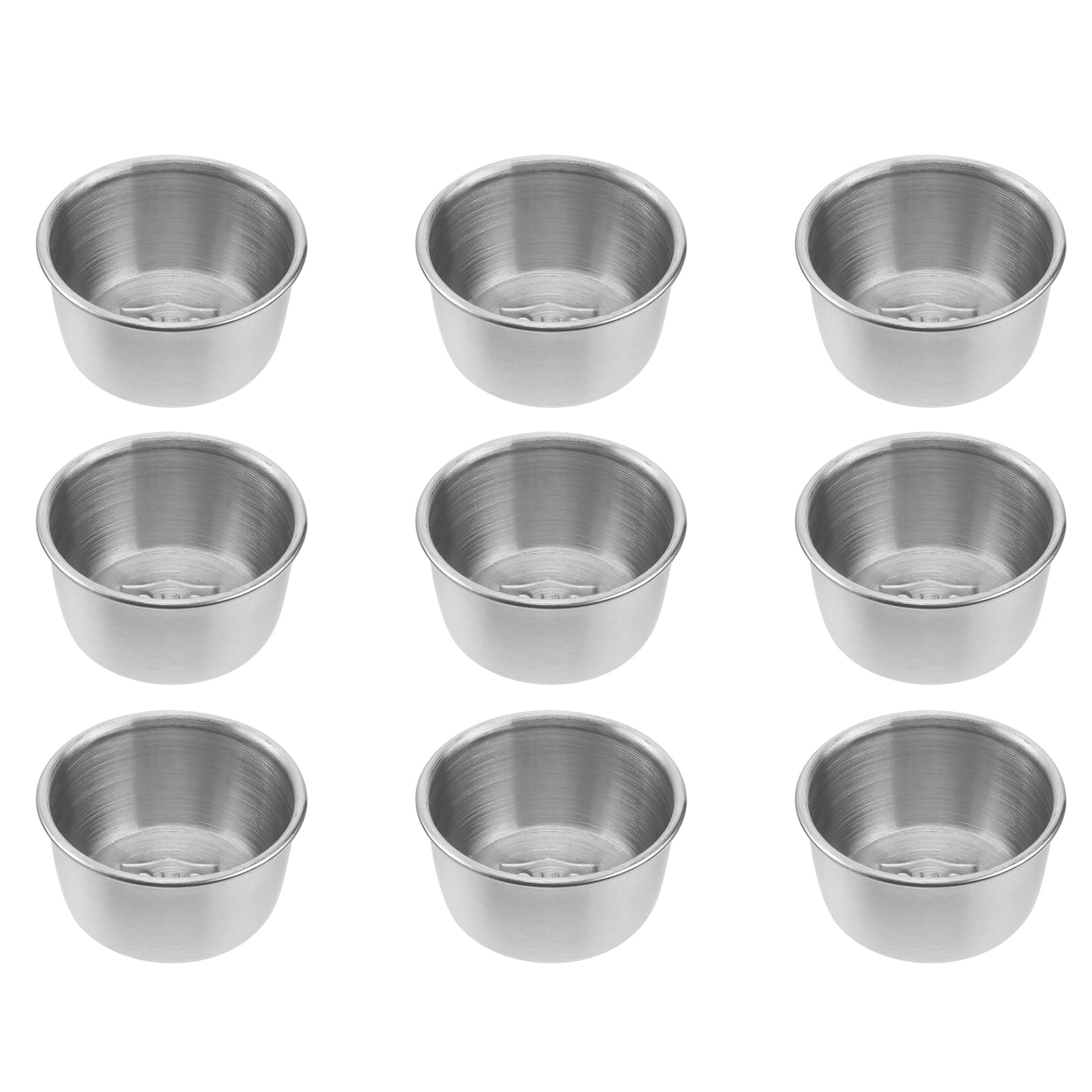 TOPBATHY Stainless Steel Sauce Cups 9Pcs Mini Round Dipping Bowls for Hot Pot Seasoning Dish Appetizer Plates Kitchen Condiment Holders for Home Restaurant