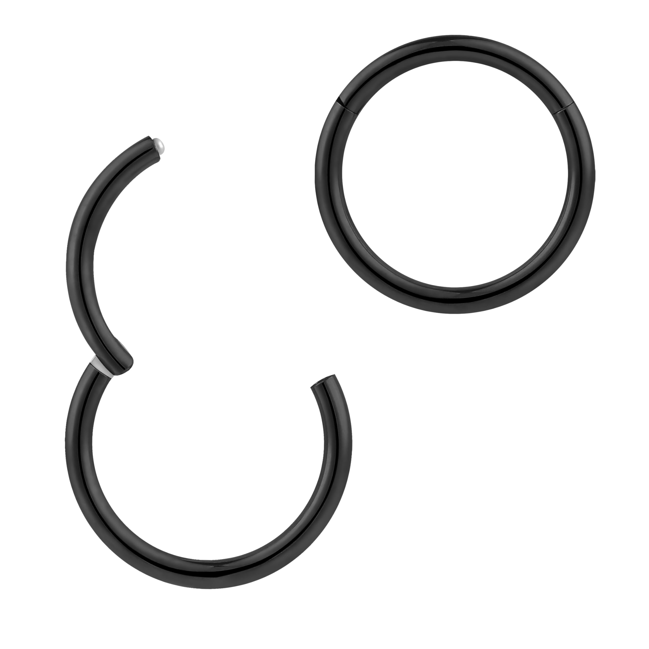 365 SLEEPERS 316L Surgical Steel Hypoallergenic Nose Rings Septum Jewellery Hinged Segment Ring Body Piercing Hoop Lip Rings Helix Cartilage Rook Earrings (10G 16mm)