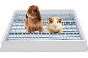 Fantperful Rabbit-Litter Box-Toilet Pan Bunny-Potty - Restroom Pet Tray Trainer with Grate for Guinea Pigs Hamster Chinchilla