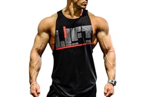 YeeHoo Lift Men's Bodybuilding Gym Tank Tops Workout Stringer Sleeveless Shirts Vest Cotton