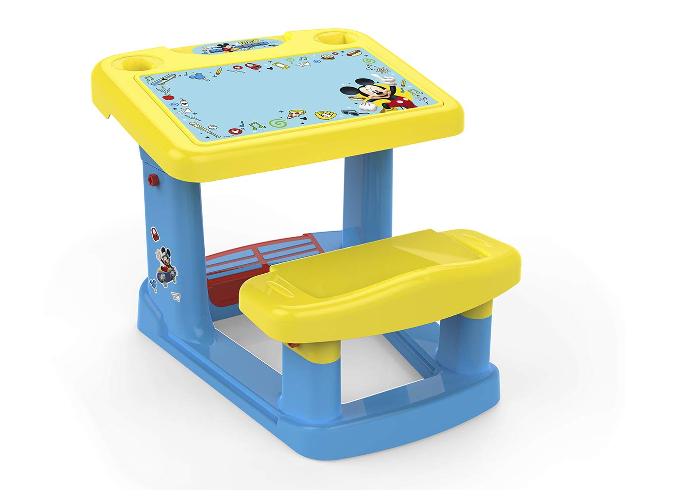 CHICOS - Mickey Mouse School Desk | Mickey Mouse Children's Desk | Large Work Surface with Compartments | Includes 5 Colouring Cards | 57.5 x 72.5 x 49 cm | From 2 Years (51109)