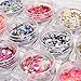Nail Glitter Sequins, DANCINGNAIL 12 Colors/Set Mixed Colorized Nail Art Glitter Sequins DIY Decoration