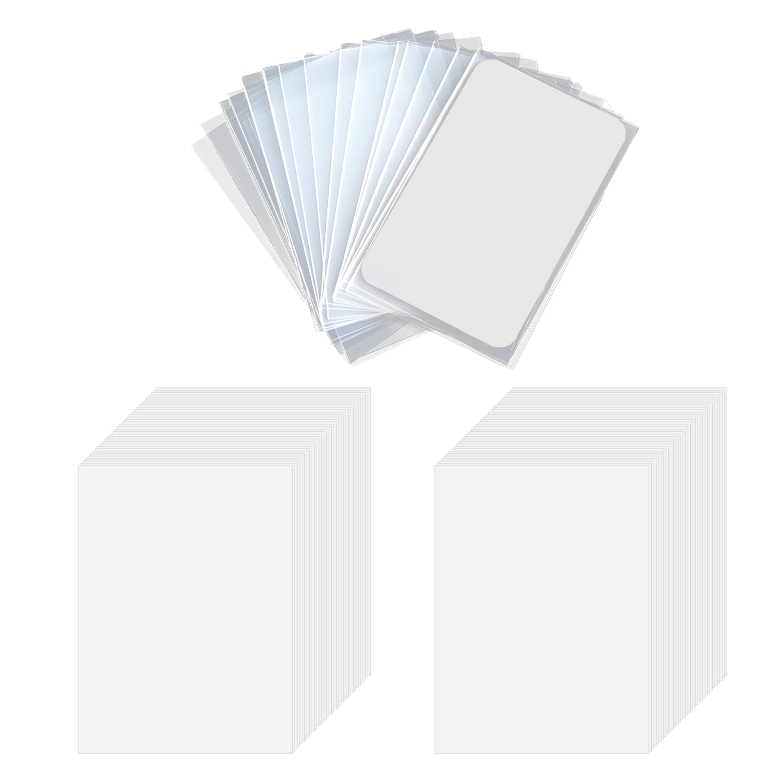 150 Packs Penny Sleeves,Trading Card Sleeves 59x90mm Ultra Thick 200 Micron Card Protectors for Idol Photo Cards Polaroid Trading Cards Durable CPP Clear Unsealable Sleeves PVC-Free Acid-Free