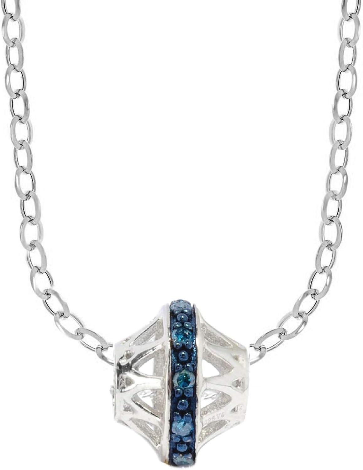 Sterling Silver 0.12ctw Blue Diamond Pendant Necklace Amazon.ca Clothing, Shoes & Accessories