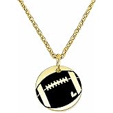 Sports Mom Necklace - Stainless Steel, Gold Silver Rose Gold - Soccer Basketball Baseball Volleyball Football, Sports Fan Jewelry for Women - For Game Day - Athletic & Team Spirit Jewelry for Fans, Players & Moms