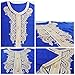 Muslim kaftan dubai long sleeve dress with embroidery for women Islamic clothing gown abaya for girls, Blue, Medium