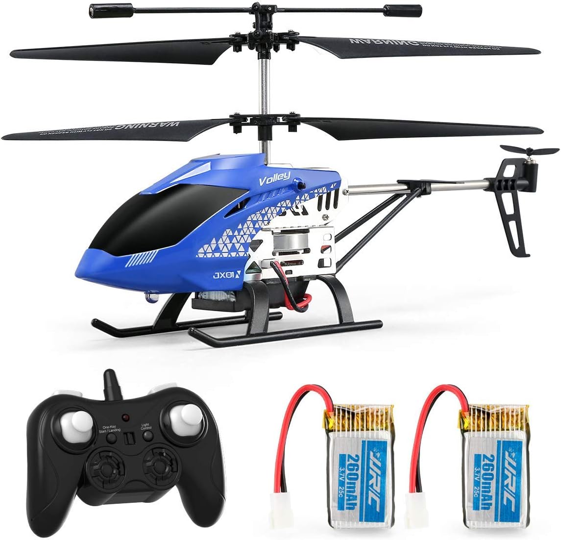 JJRC JX01 Rc Helicopter 3.5 Channels Altitude Hold Helicopter with Gyro 2.4GHz and LED Light for Indoor RTF Crash Resistance Mini Helicopter RC Toy Gift for Kids and Adults (Blue)