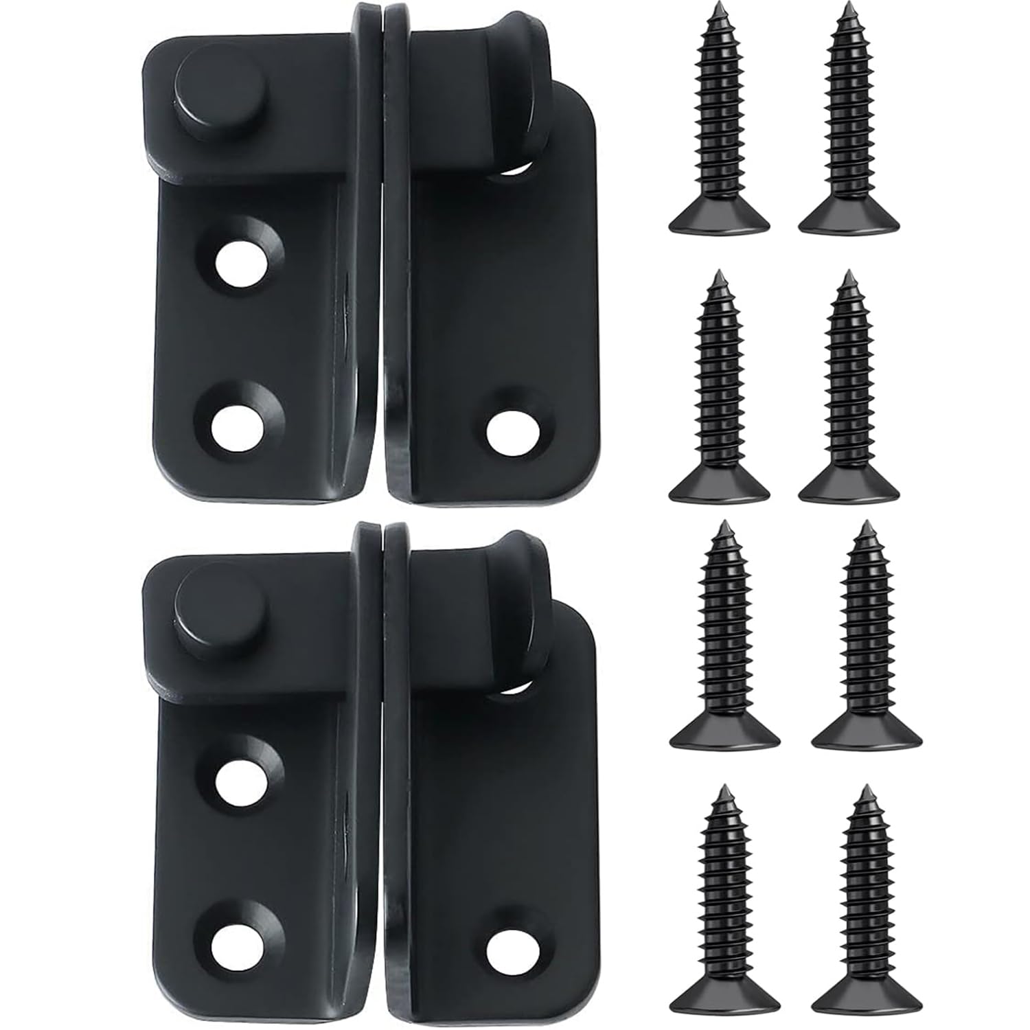 BOBOZHONG Door Lock Latch,2PCS Stainless Steel Flip Latch Slide Bolt Latch Shed Lock Gate Lock Door Bolt Lock for Wooden Door Cabinets Pet House Left Open (Black)