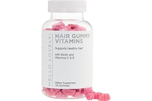HELLO LOVELY! Hair Vitamins Gummies - Biotin 5000 mcg with Vitamin E, C & Zinc, Hair Growth Vitamins for Women & Men - Stronger, Beautiful Hair, Skin & Nails Supplement, Non-GMO & Gluten-Free - 120 Gummy Bears
