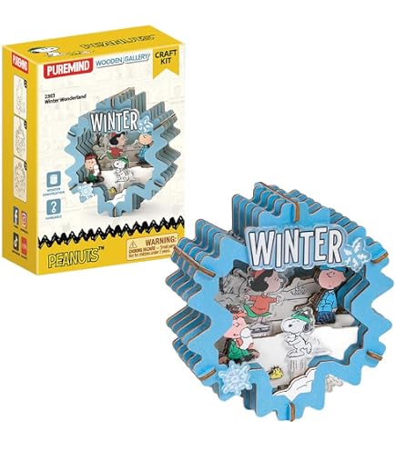 PUREMIND Snoopy Beach Miniature Wooden Puzzle Kit - Officially