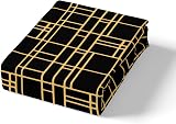 Loussiesd Grid Duvet Cover Set Single Black Gold Lattice Microfiber 2 Pcs view 7