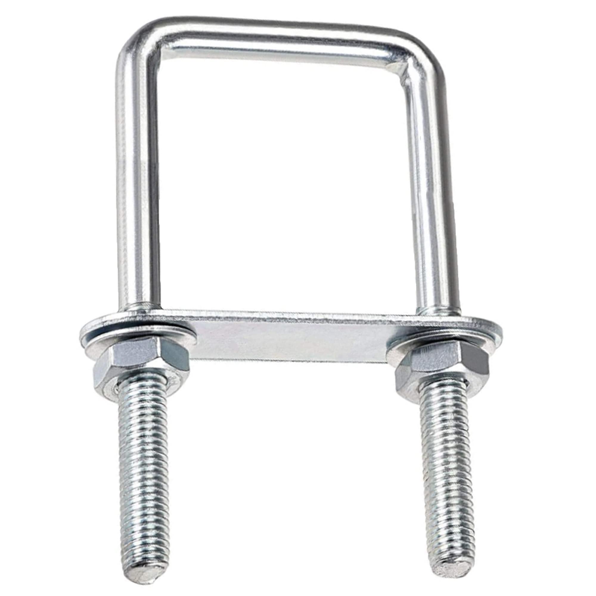 duoyif U-Bolts M10 Stainless Steel U-Bolt Square 1.5mm Pitch 80 x 150 mm Bolts with Nut Frame Plate Washer, Silver