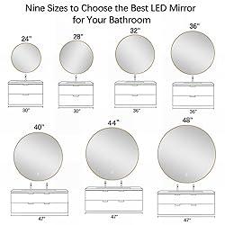 Niccy 44" LED Backlit Round Mirror for