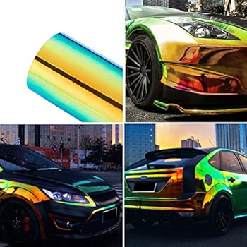 ATMOMO Metallic Color Chrome Mirror Vinyl Wrap Self Adhesive Film Decal Air Release Bubble and Air-Free 1.35Mx75CM